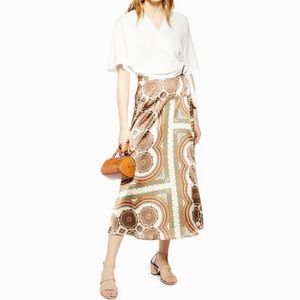 Topshop bias wrap midi skirt